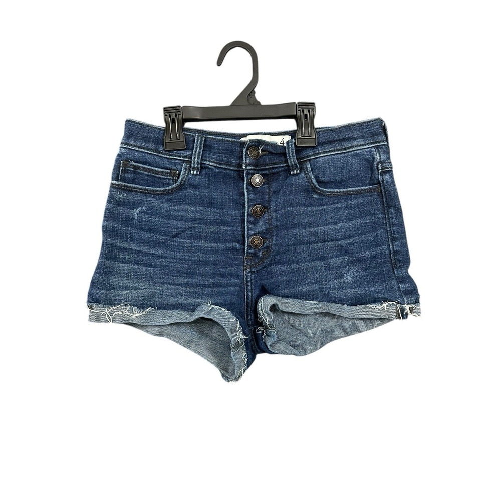 Abercrombie & Fitch High Rise Button Fly Distressed Shorts Women's‎ 27 Size 4